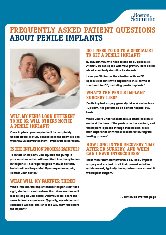 Frequently asked questions about Penile Implants